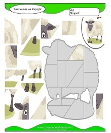Puzzle Kes Yapıştır Çalışma Sayfaları
